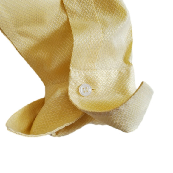 LIZ Claiborne Spring Yellow No Iron 100%  Cotton Shirt Petite 8 - Picture 9 of 13